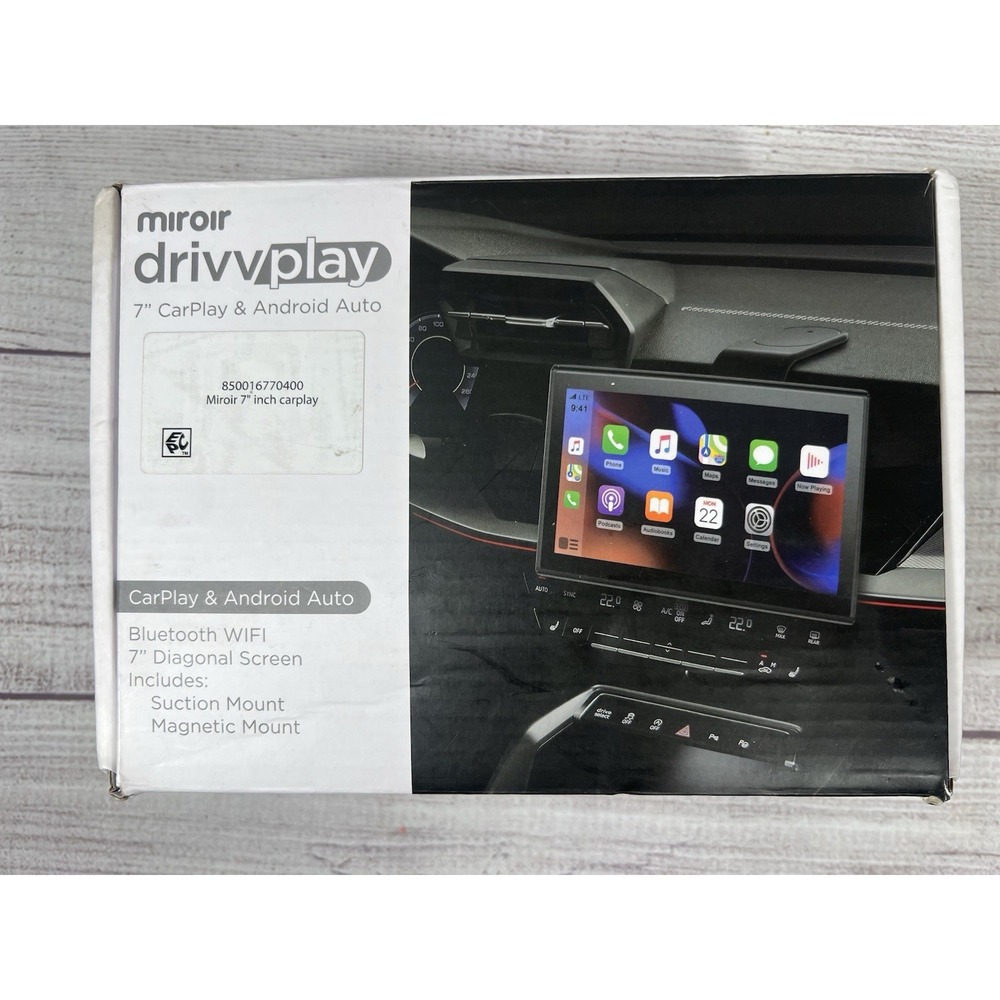 Miroir DrivvPlay 7" Wireless CarPlay Android Auto Display M1003-7